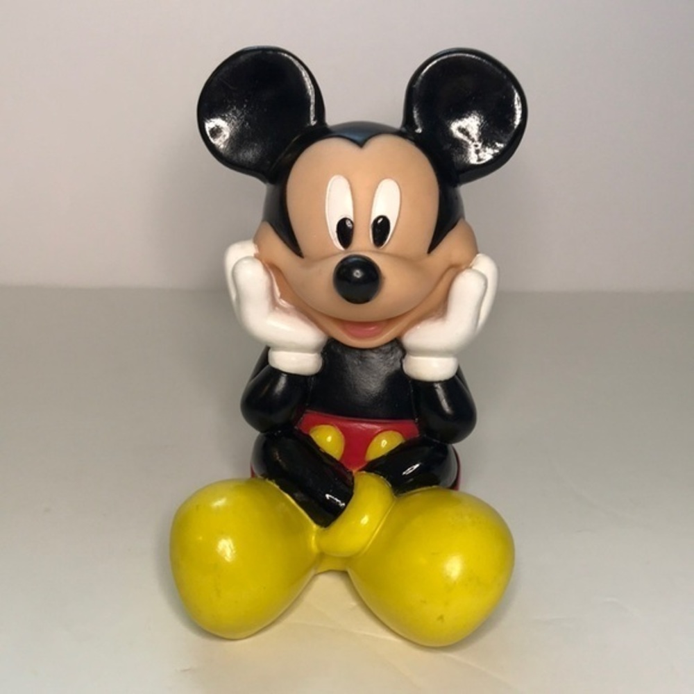 Mickey Mouse Vtg Piggy Bank Hard‎ Rubber 5.5”